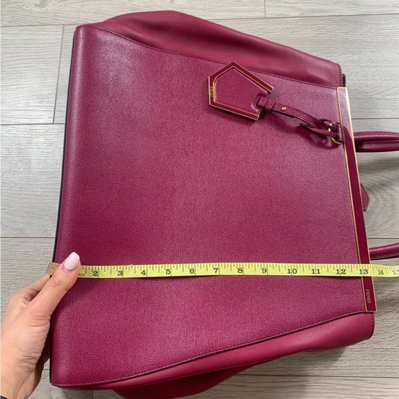 Fendi Medium 2Jours Fuchsia Pink Leather Satchel Tote - Picture 14 of 16